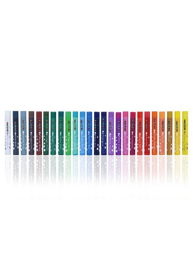 MAPED Colouring Kit - 2Pcs Set Washable Felt Tip Pen X12 Shades Oil Pastels X25 Shades|Oil pastel with Plastic Case| Bright shade Sketch pens| Birthday Gift|Rakhi Gift| Return Gift - Image 3